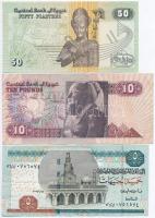 Egyiptom 5db-os bankjegy tétel T:I,III,III- Egypt 5pcs of banknotes C:UNC,F,VG