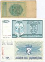 Bosznia-Hercegovina 1992. 10D + 25D + 1000D + 10.000D + 1998. 1M T:II-III- szakadás
Bosnia and Herz...