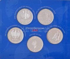 Németország 2008. 10E Ag (5xklf) forgalmi emlékérme szett karton díszcsomagolásban, benne "Carl...