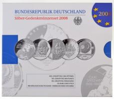 Németország 2008. 10E Ag (5xklf) forgalmi emlékérme szett karton díszcsomagolásban, benne "Carl...