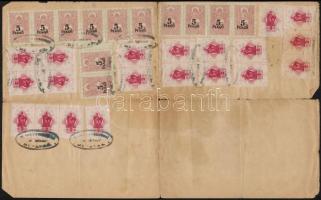 1945 Mezőkeresztes, Házassági anyakönyvi kivonat sok felülnyomott okmánybélyeggel