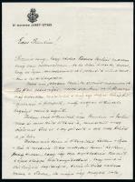 1923 Dr Nagyenyedi Jeney István saját kézzel írt levele