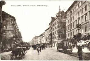 Budapest VII. Erzsébet körút villamosokkal - 3 db régi képeslap / 3 pre-1945 postcards