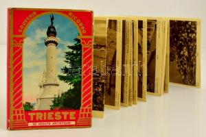 cca 1920 Trieste, souvenir - ricordo, 32 látképes leporelló füzet térképpel, magyarázó szövegekkel