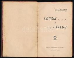 Salamon Ödön: Kocsin és gyalog. Bp., 1898, Singer és Wolfner. Kiadói egészvászon-kötés, kopottas bor...