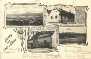 Laab im Walde, K.k. Postamt, Kloster, Anna Helmweins Gasthaus / post office, guest house, Art Nouveau
