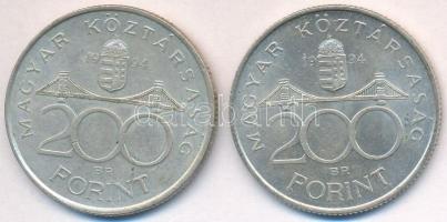 1994. 200Ft Ag "Deák" (2x) T:2