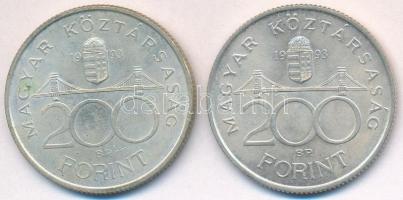1993. 200Ft Ag "MNB" (2x) T:2