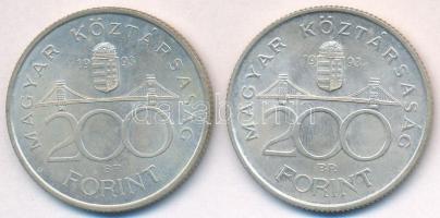 1993. 200Ft Ag "MNB" (2x) T:2