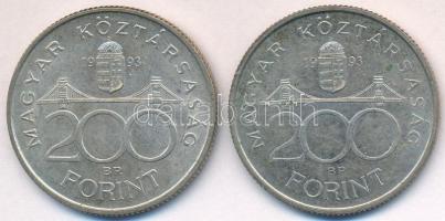 1993. 200Ft Ag "MNB" (2x) T:2