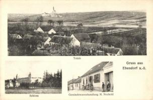 Ebendorf, Schloss, Gemischtwarenhandlung M. Neuhold / castle, Grocery store, shop