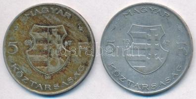 1947. 5Ft Ag "Kossuth" (2x) T:2-,3 patina