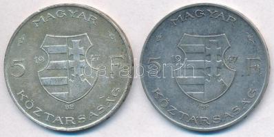 1947. 5Ft Ag "Kossuth" (2x) T:2-
