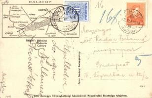 Tihany, Kálvária, hátoldalon Balaton térkép; Zala vármegye Törvényhatósági Iskolánkívüli Népművelési...