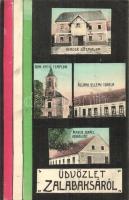 Zalabaksa, Henger gőzmalom, Állami elemi iskola, Mayer Ignácz vendéglője, templom. Magyar zászló díszítés