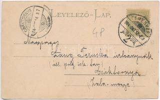 Temesvár, Timisoara; Vadászerdő. Park az erdőőri szakiskola előtt. Mangold kiadása / park by the for...