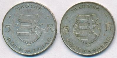 1947. 5Ft Ag "Kossuth" (2x) T:2,2-