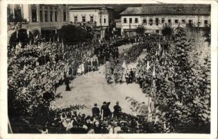 1940 Nagybánya, Baia Mare; bevonulás / entry of the Hungarian troops + Nagybánya visszatért So. Stpl. (fa)