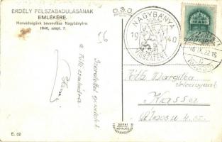 1940 Nagybánya, Baia Mare; bevonulás / entry of the Hungarian troops + Nagybánya visszatért So. Stpl...