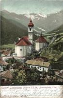 Colle Isarco, Gossensass (Südtirol); Brennerbahn, church (worn corners)
