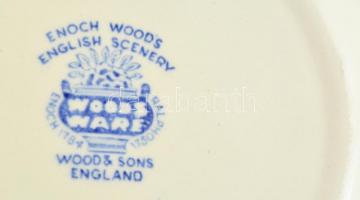 Eit levonóképes süteményes tányér ( 4db) egyiken lepattanás és egy mélytányér, d:19,5 cm, d:22 cm