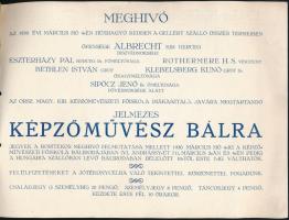 1930 Meghívó a jelmezes Képzőművész bálra, borítólapon Fabró József Farsangi jelenet című rézkarcáva...