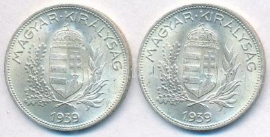 1939. 1P Ag (2x) T:1-,2