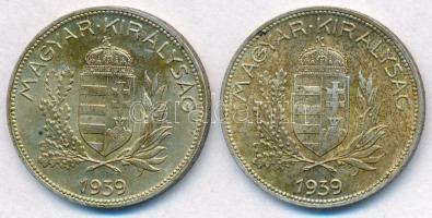 1939. 1P Ag (2x) T:1-,2 patina