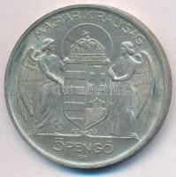 1939. 5P Ag "Horthy balra" T:2 patina