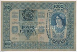 1902. 1000K (3x) mindhárom román felülbélyegzéssel T:III kis szakadás