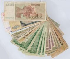 26db-os vegyes külföldi bankjegy tétel, közte Amerikai Egyesült Államok, Brazília, Csehszlovákia, Ro...