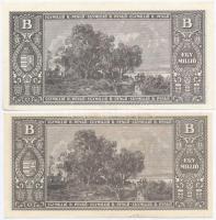 1946. 1.000.000BP (5x) közte egy látványosan elcsúszott nyomat T:I-,II