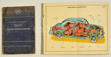 1963 Kezelési útmutató Trabant személygépkocsihoz + személygépkocsi képes műszaki leírás; kissé megviselt állapotban