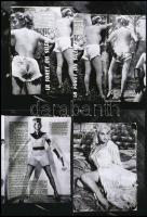 10 db erotikus filmfotó/újságrészlet, negatívról készült modern nagyítás, 15×10 cm
