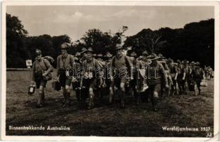 1937 Wereldjamboree, Binnentrekkende Australiers / World Jamboree, Australian scouts (fa)