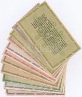 1946. 13db-os vegyes magyar adópengő bankjegy tétel, közte fordított címeres T:III,III-