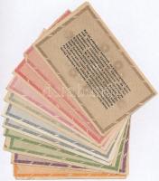 1946. 13db-os vegyes magyar adópengő bankjegy tétel, közte fordított címeres T:III,III-