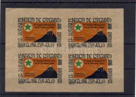 Spanyolország / Spanien 1956. Eszperantó kongresszus levélzáró kisív / Esperantokongress Vignettenkleinbogen