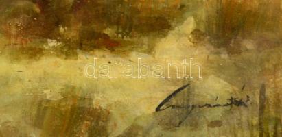 Olvashatatlan jelzéssel: Vaddisznók. Olaj (sérült), karton, üvegezett keretben, 23×18 cm