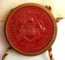 1928 Magyar Királyi József-Műegyetem díszes gépészmérnöki oklevele, fatokos függőpecséttel, okmánybé...