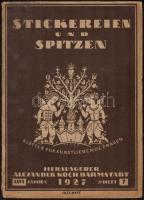 1927 Stickereien und Spitzen XXVII. évfolyam 7. száma, Kozma Lajos által tervezett borítólappal