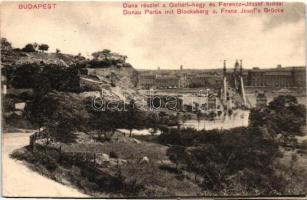 Budapest I. Duna, Gellért hegy, Ferenc József híd (ferdén vágva / slant cut)
