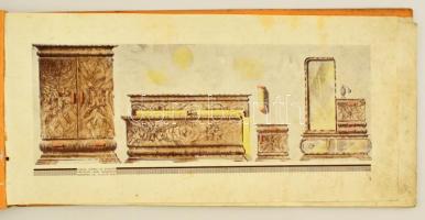 György-féle modern bútoralbum 6.: Hálók. Kiad.: György és Somogyi. Bútorkatalógus, színes illusztrác...