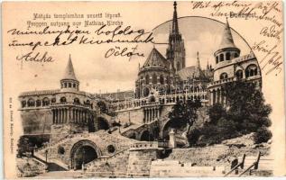 Budapest I. Mátyás templomhoz vezető lépcső. Divald Károly 201. (EK)