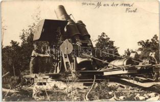 30,5 cm-es mozsár ágyú a román fronton / 30,5 cm Mortar an der romanische Front / WWI K.u.K. cannon, Brüder Gust photo (EK)