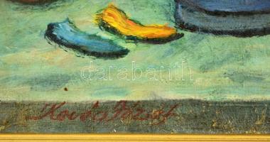 Kovács jelzéssel: Gyümölcsös csendélet, olaj, vászon, fa keretben, 36×45,5 cm