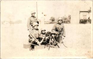 Második világháborús géppuska állás egy faluban / WWII military, Machine gun position in a village, photo