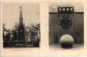 Halden, Fredrikshald; Mindestötte over Carl XII / Charles XII of Sweden memorial monument