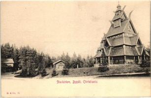 Oslo, Christiania. Stavkirken Bygdö / stave church Bygdoy (EK)