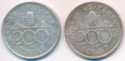 1992. 200Ft Ag "MNB" (2x) T:2